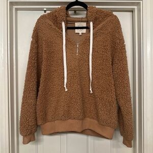 Vici Tan Sherpa V-Neck Sweater